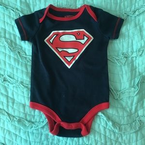 NWOT Navy Blue Superman Onesie